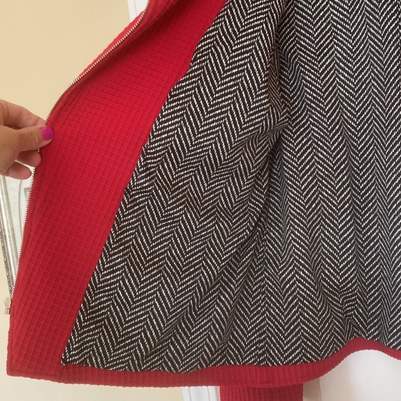 Chicos red lined knit moto style jacket - Picture 5 of 10